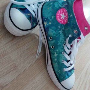 Brand New Galaxy Print High Top Converse